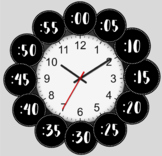 Clock Labels - Simple Black & White