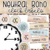Clock Labels Telling Time Boho Classroom Decor Neutral Modern