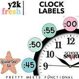 Clock Labels for Telling Time and Math in Modern Retro Theme