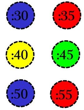 Preview of Clock Labels in Primary colors