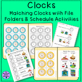 Clock Matching Time File Folders and Schedule Activities f