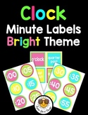 Clock Minute Labels - Bright Polka-Dot Theme