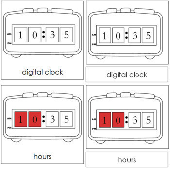 Parts Of The Clock 3 Part Cards Montessori Nomenclature TpT