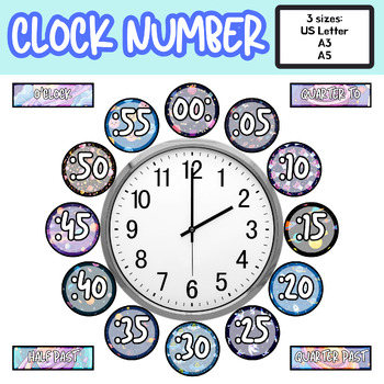 Preview of Clock Number Labels Classroom Decor Classroom Clocks Tell The Time Printable