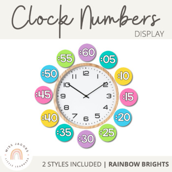 Preview of Clock Numbers Display {Rainbow Classroom Decor}