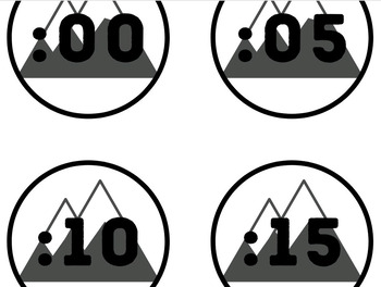 Preview of Clock Numbers Mountain Theme