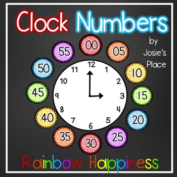 Preview of Clock Numbers Rainbow Happiness