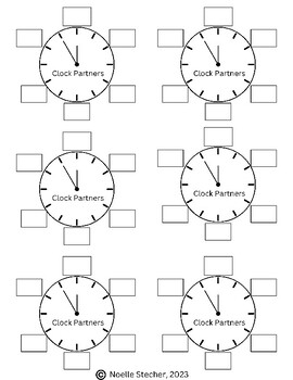 Clock Partner Template by EduSparkle Emporium TPT