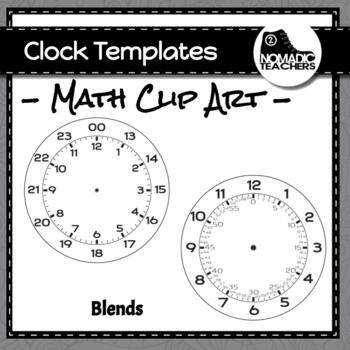 clock template clip art blank ones included png for worksheets