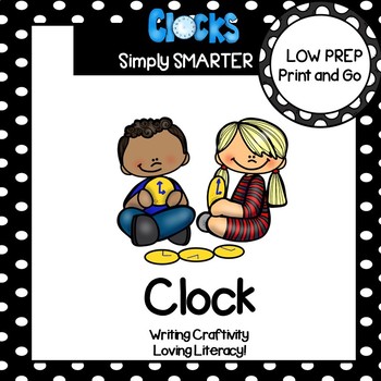 Preview of Clock Themed Cut and Paste Time Math and Writing Craftivity