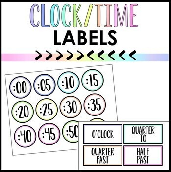 Preview of Clock/Time Labels for Classroom Clock