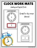 Clock Work Mats with Analog and Digital Displays