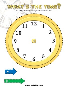 Clock and Time worksheet by ESL Kidz | Teachers Pay Teachers