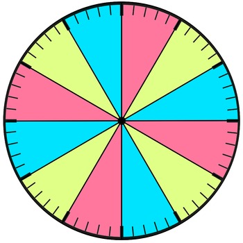 Preview of Clock face that separates the hour by colors- FREE visual aid for teaching time