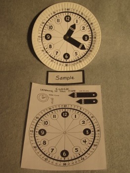 Preview of Clock for learning to tell time. Paper Plate Fun Craft Art. FREE