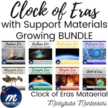 Preview of Montessori Clock of Eras including 207 Fast Fact and 69 Picture Cards BUNDLE