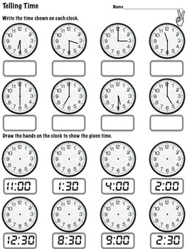 Clocks - 1st Grade Common Core 1.MD.3 by Lisa Tarman | TPT