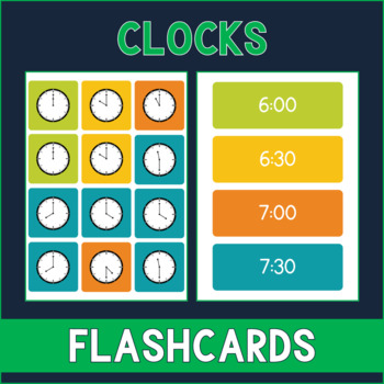 Preview of Clocks Flashcards - Printable Bingo Game - Class Activity - Time Learning