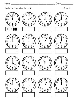 Clocks - Tell Time to the nearest Hour, Half Hour, Quarter Hour, and 5 ...