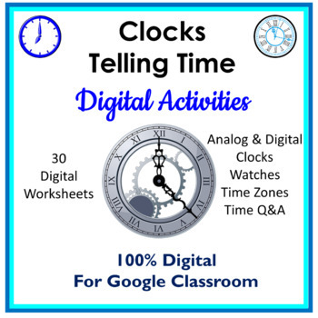 Preview of Clocks Telling Time Digital Activities-Worksheets