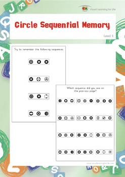 circle sequential memory visual sequential memory worksheets tpt