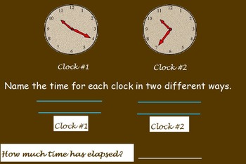 Preview of Basic Math Skills- Intro to Clocks and Telling Time (w/ worksheet) (SMART BOARD)