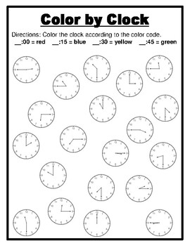 clocks and telling time activities roll and color clock matching time worksheets