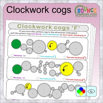 Preview of Clockwork cogs (10 distance learning worksheets for Visual perception)