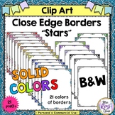 Close Edge Star Borders in 21 Colors including BW for Comm