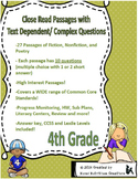 27 Close Read Comprehension Passages with Text Dependent Q