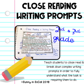 Preview of Close Reading Writing Prompts for 2nd and 3rd Grades