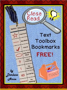 Preview of Close Read and Annotation Bookmarks: Free!