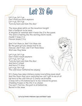 Close Read Or Fluency Practice Disney Lyric Activity By Hollie Reece
