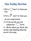 Close Read or Fluency Practice Disney Lyric Activity