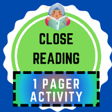 Close Reading 1-Pager Activity