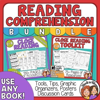 Preview of Close Reading - Graphic Organizer, Guided Reading Responses,  Bonus Reading Log