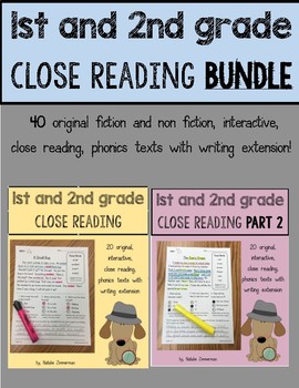 Preview of Close Reading 1st and 2nd Grade Comprehension Passages ***BUNDLE***