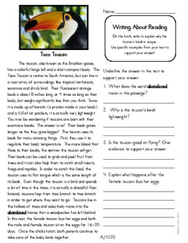 Close Reading 3rd, 4th, and 5th Grade Non Fiction Passages: Rainforest