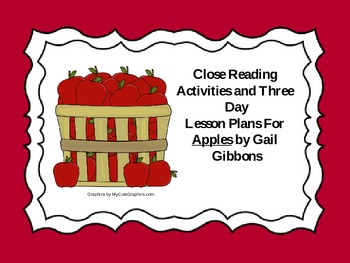 Preview of Close Reading Activities for Apples by Gail Gibbons