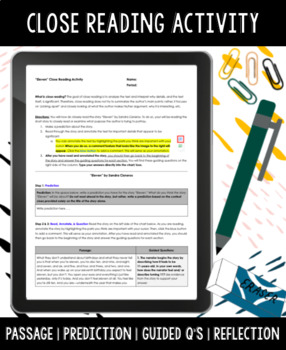 Preview of Close Reading Activity | "Eleven" by Cisneros | EDITABLE Google Slides