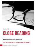 Close Reading Adaptable Digital Template e-Handout