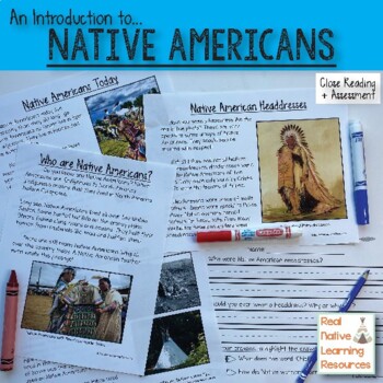 Preview of Close Reading Unit: An Intro to Native Americans Comprehension Passages