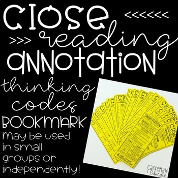 Preview of Close Reading & Annotation Student Bookmarks