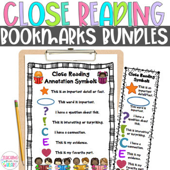 Preview of Bundle: Close Reading Posters Anchor Charts Bookmarks | Spring Reading