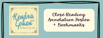 Preview of Close Reading Annotations Poster + Printable Bookmarks! ELA + Social Studies