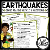 Earthquakes & Plate Tectonics Reading Article & Question S