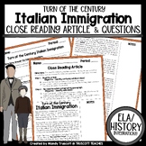 Turn of the Century: Italian Immigration Close Reading Art