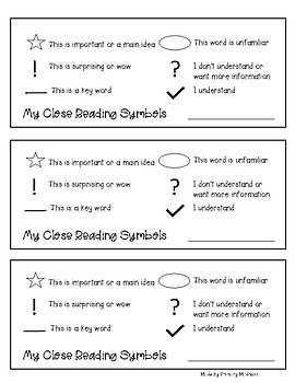 Preview of Close Reading Bookmark - freebie