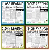 Reading Comprehension Passages and Questions Bundle + Digital Grades 3-4