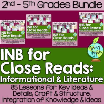 Preview of Close Reading Bundle Interactive Notebook 2-5 Grades Literature Informational